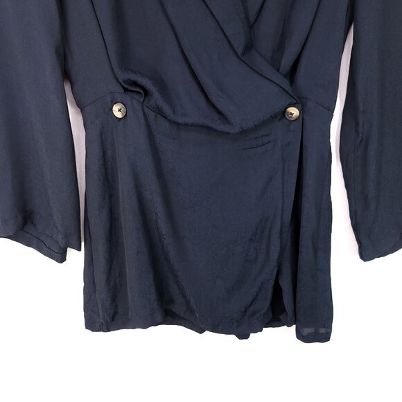 Free People Simone Mini Wrap Dress Size Small Animal Snake Print long Sleeve - Picture 12 of 14